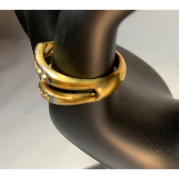 Gold Tone Ring with Gemstones - Picture 2 of 2